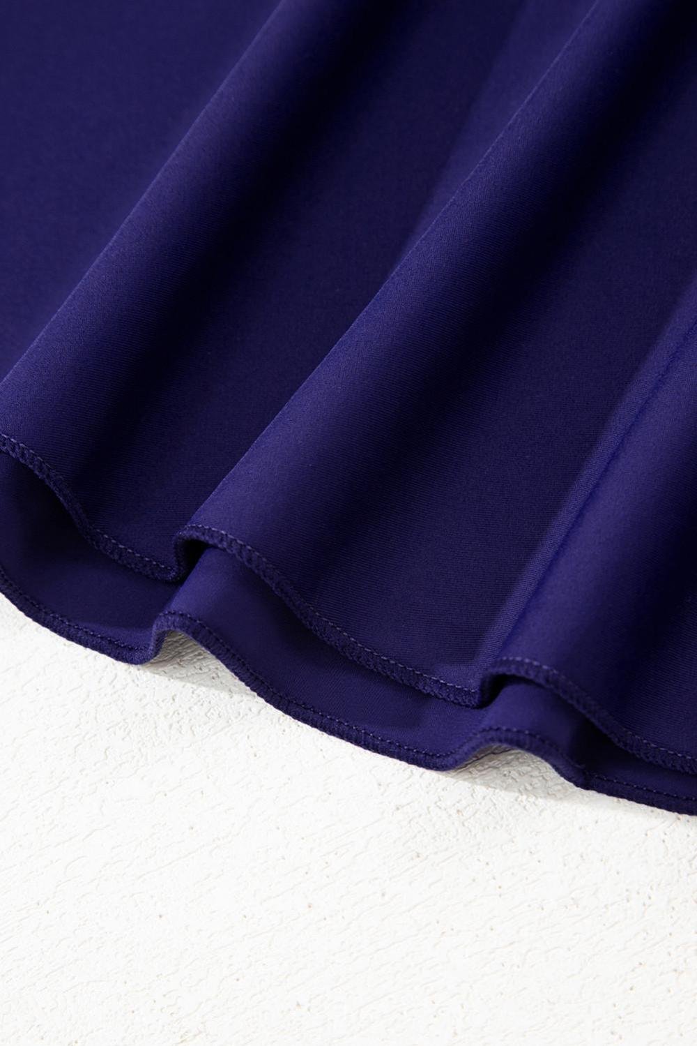 One-Piece | Women Navy Blue Adjustable Straps Cutout Ruched Knot Slit One Piece Swim Dress